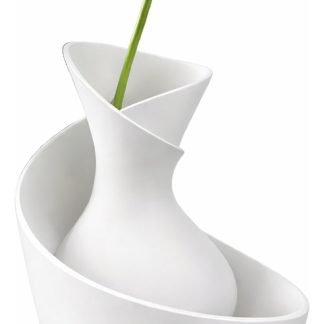 Vaso Escultural Curvo Moderno Branco 25cm