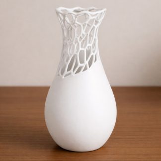 Vaso Minimalista Organico Branco 25cm
